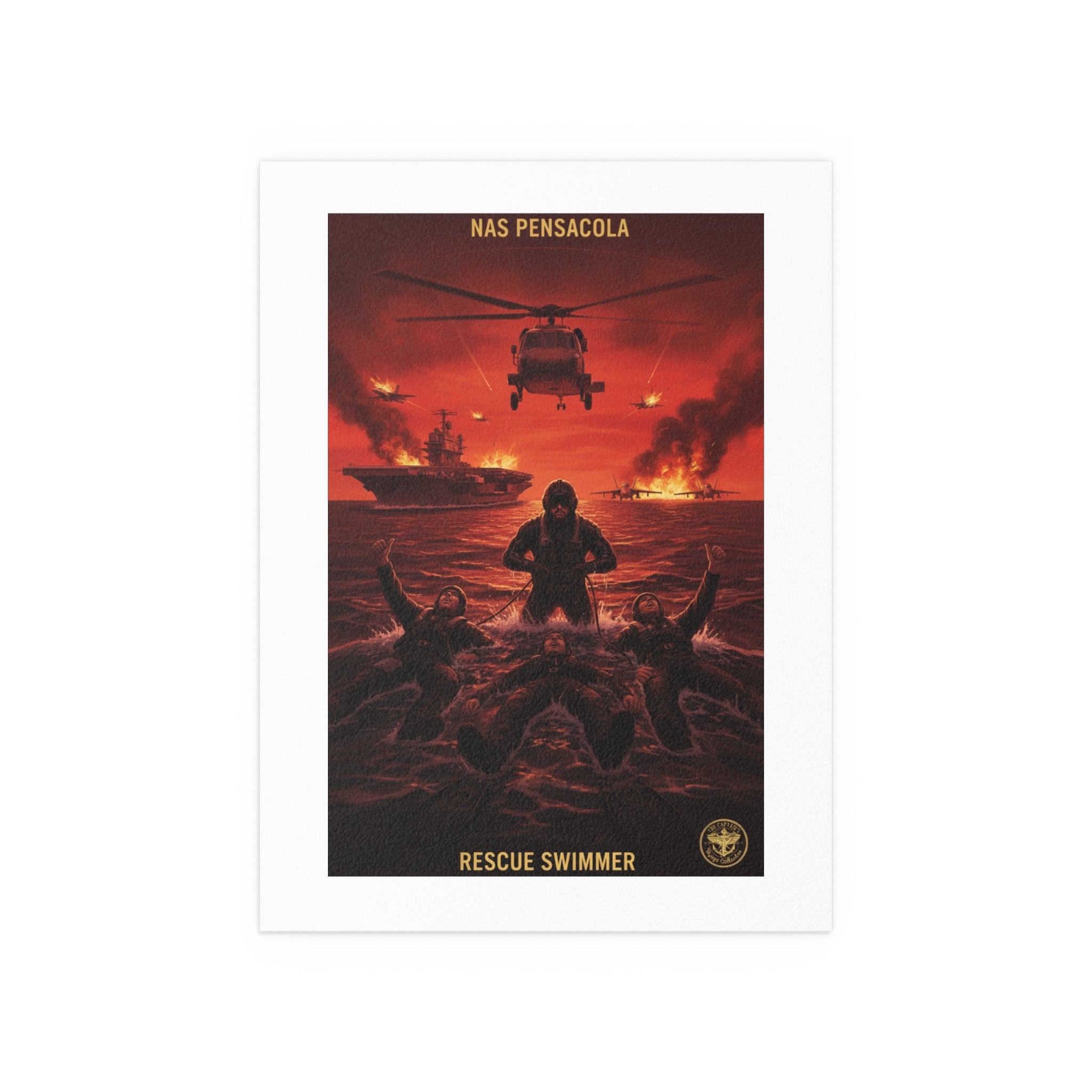Rescue Swimmer Silk Poster — NAS Pensacola Military Print