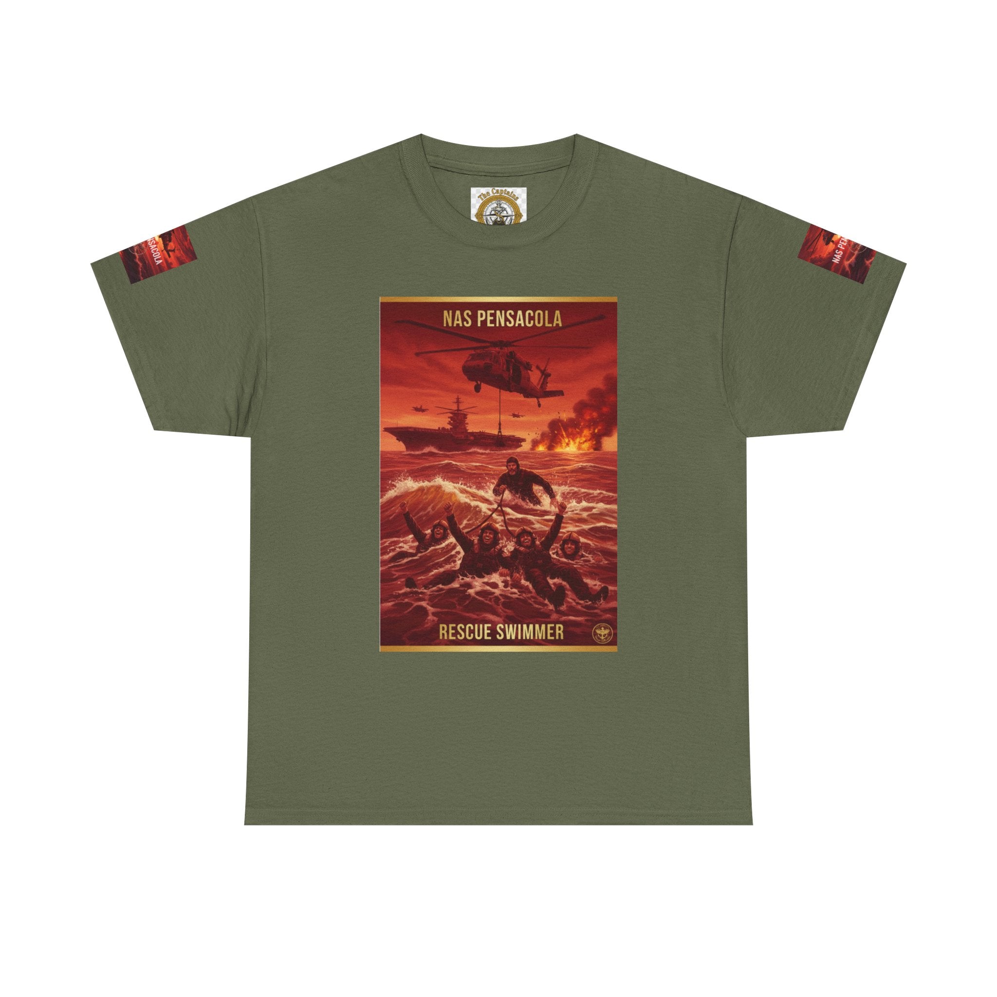 Rescue Swimmer Graphic Tee — NAS Pensacola Military Helicopter Design