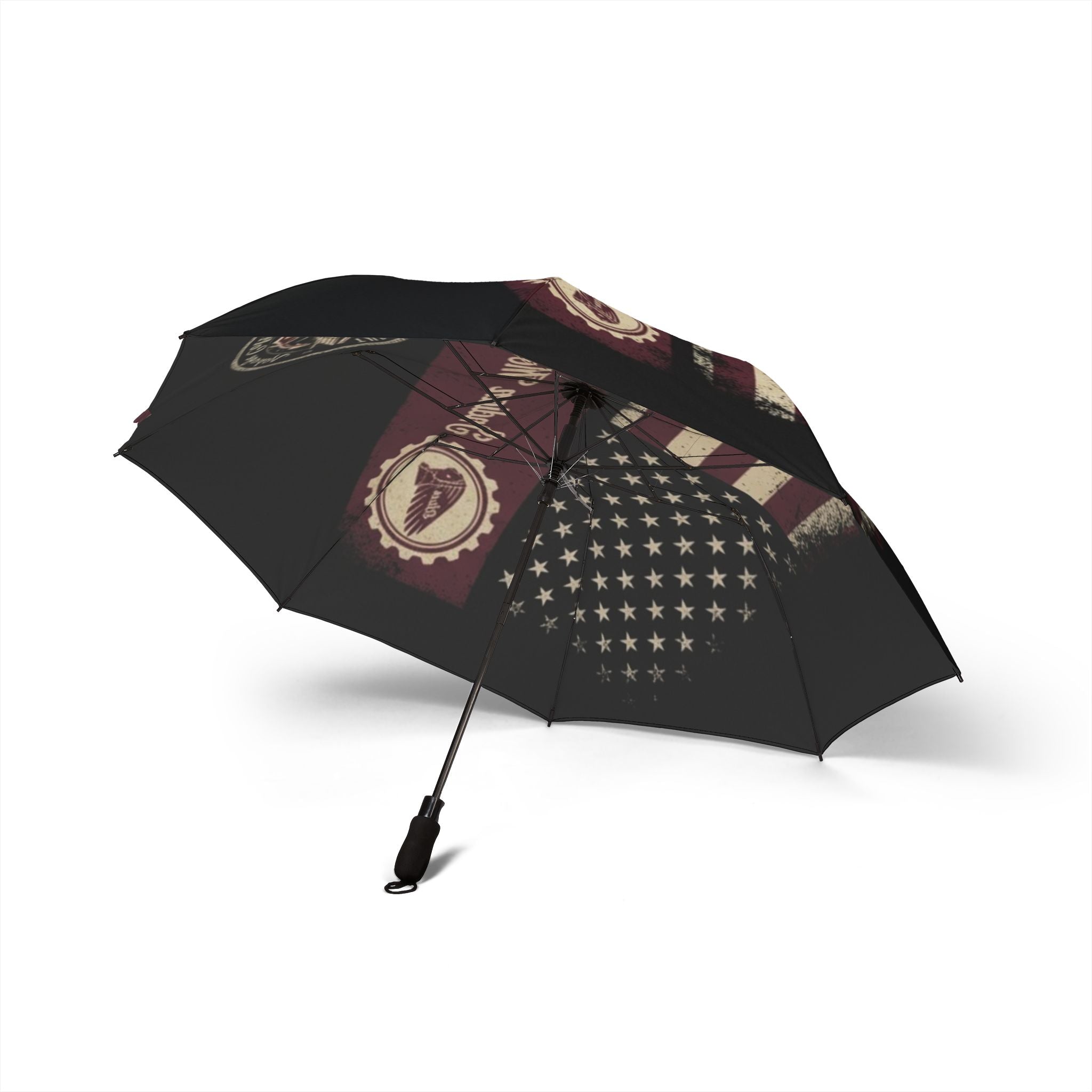 American Flag Compact Umbrella — Patriotic Foldable Rain Umbrella