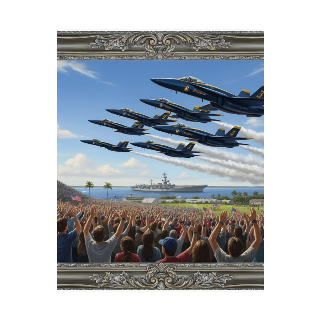 Airshow Navy Blue Angels Poster — Matte Vertical Aviation Print