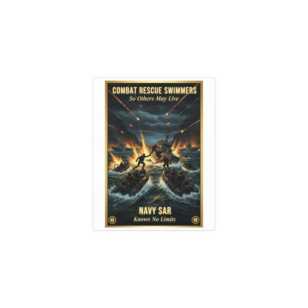 Combat Rescue Swimmers Silk Poster — 'So Others May Live' Navy SAR Wall Art