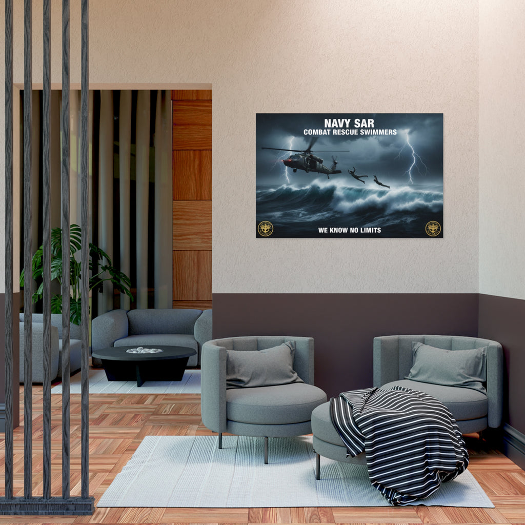 Navy SAR Combat Rescue Swimmers Poster – 'We Know No Limits'