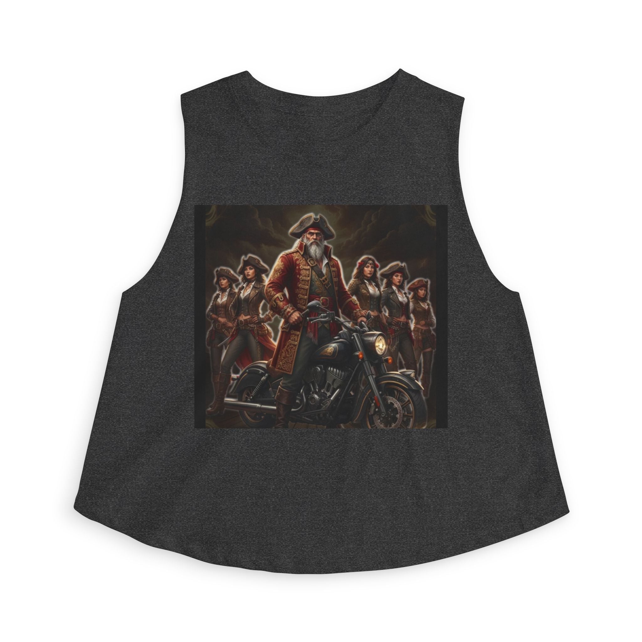 Women's Crop Top — Vintage Pirate Crew Motorcycle Graphic