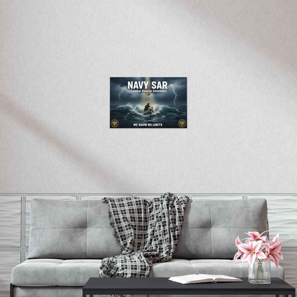 Navy SAR Combat Rescue Swimmers Poster — "We Know No Limits"