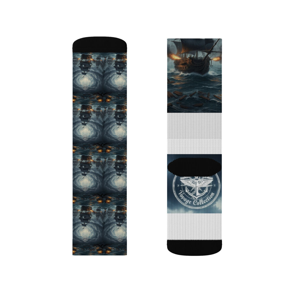 Pirate Ship Sublimation Socks — Nautical Ghost Ship Crew Socks