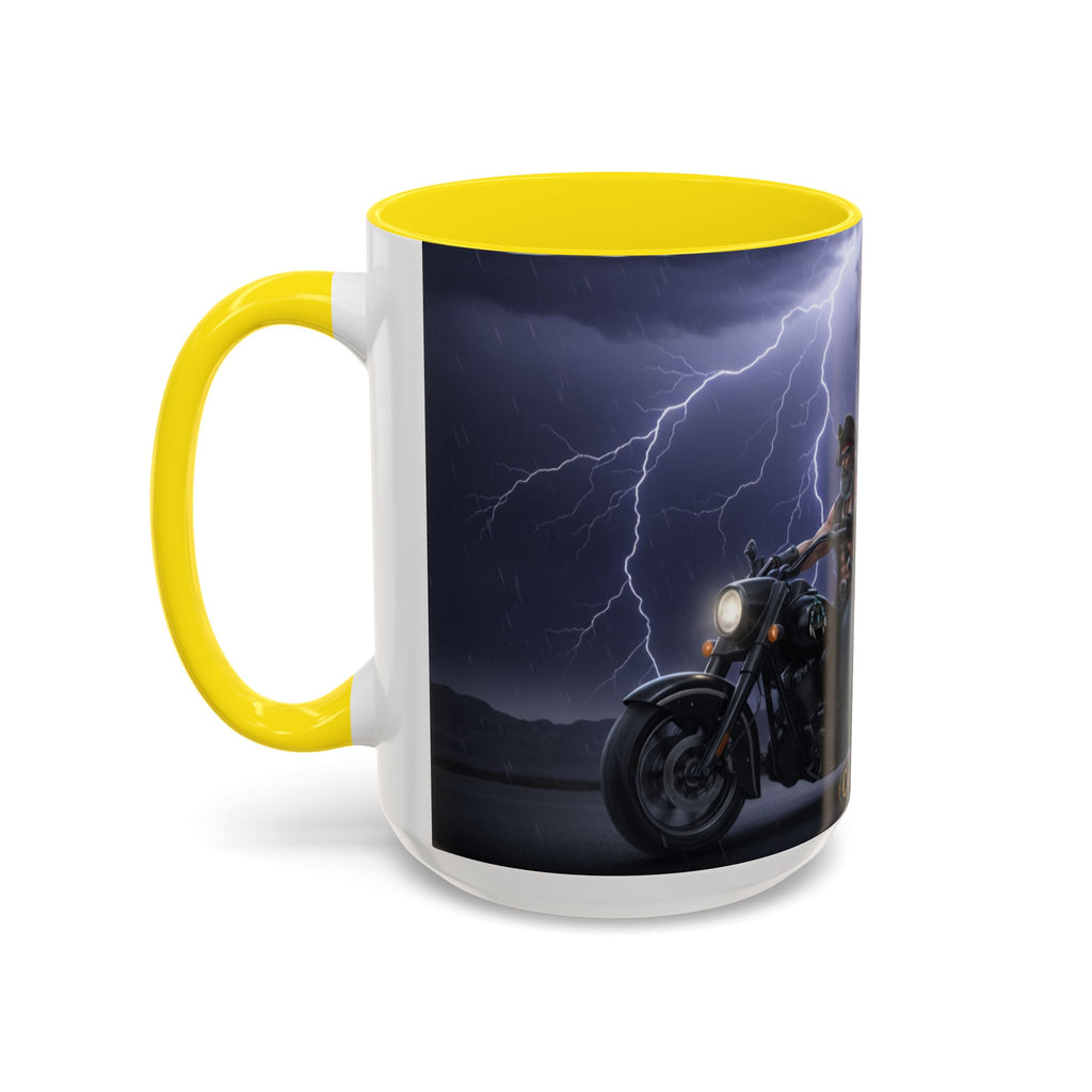 Western Ghost Riders Coffee Mug — Phantom Cowboy & Horse Lightning Accent Mug (11/15oz)