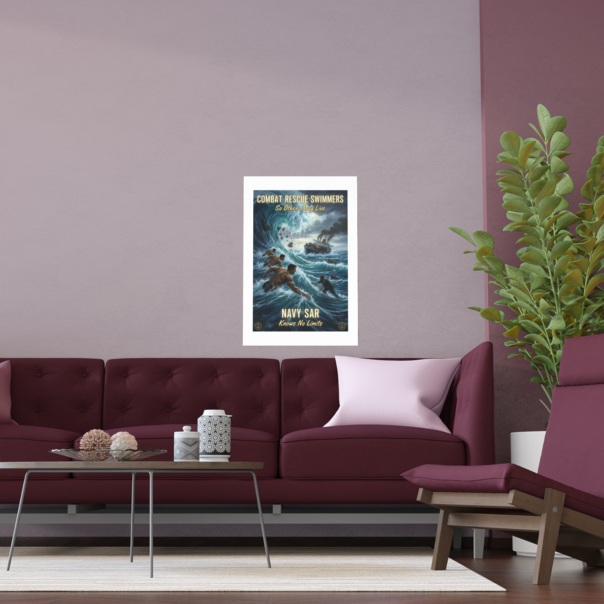 Combat Rescue Swimmers Navy SAR Silk Poster — "So Others May Live"