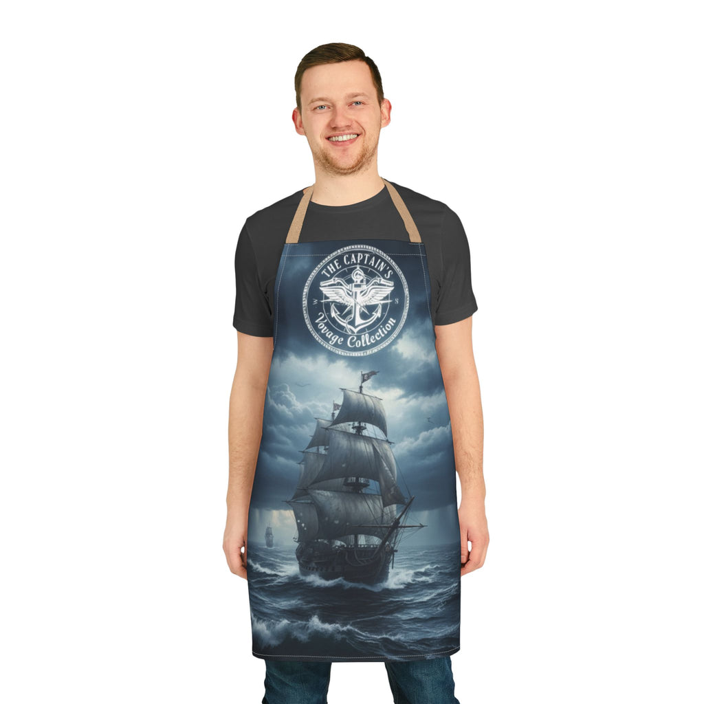 Sailing Ship Apron – Vintage 'Sea Captain' Nautical Kitchen Apron