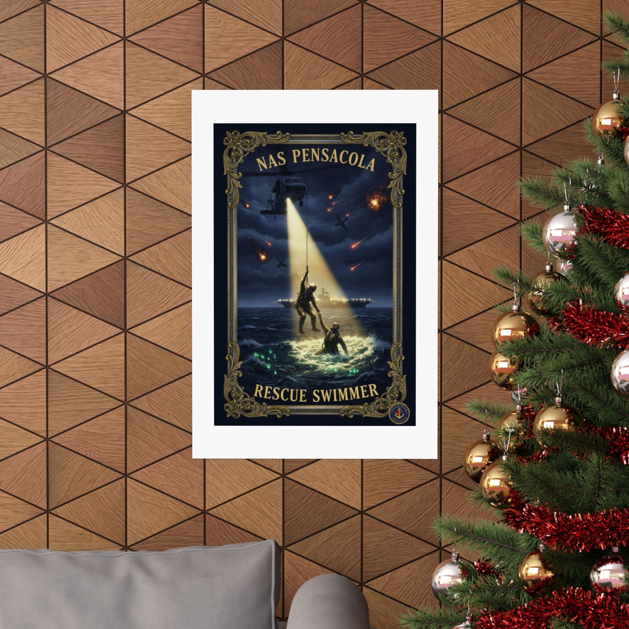 Rescue Swimmer Poster — NAS Pensacola Matte Vertical Wall Art