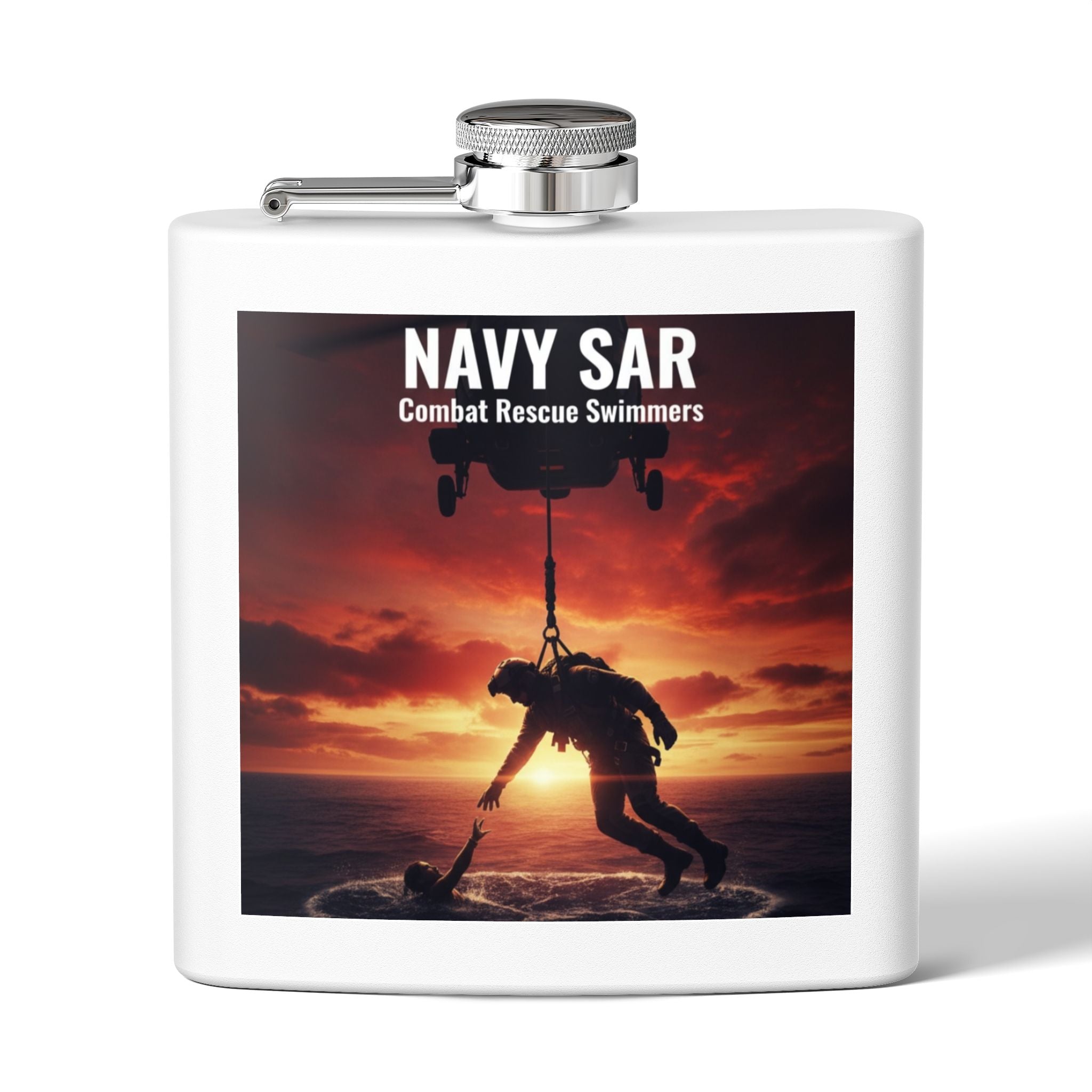 Navy SAR Combat Rescue Swimmers 6oz Stainless Steel Flask