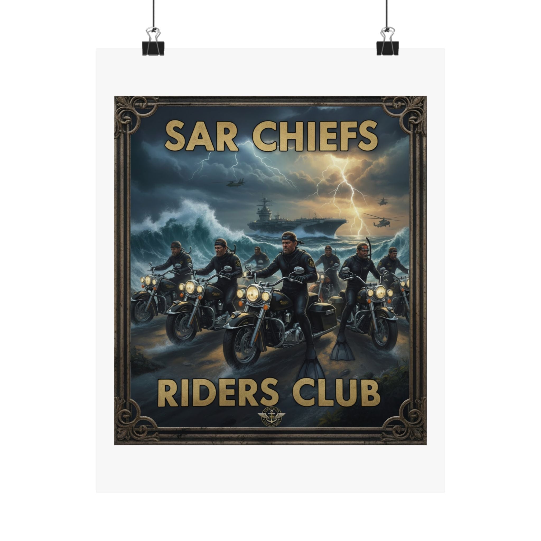 SAR Chiefs Riders Club Satin Poster – Vintage Biker Art Print (300gsm)