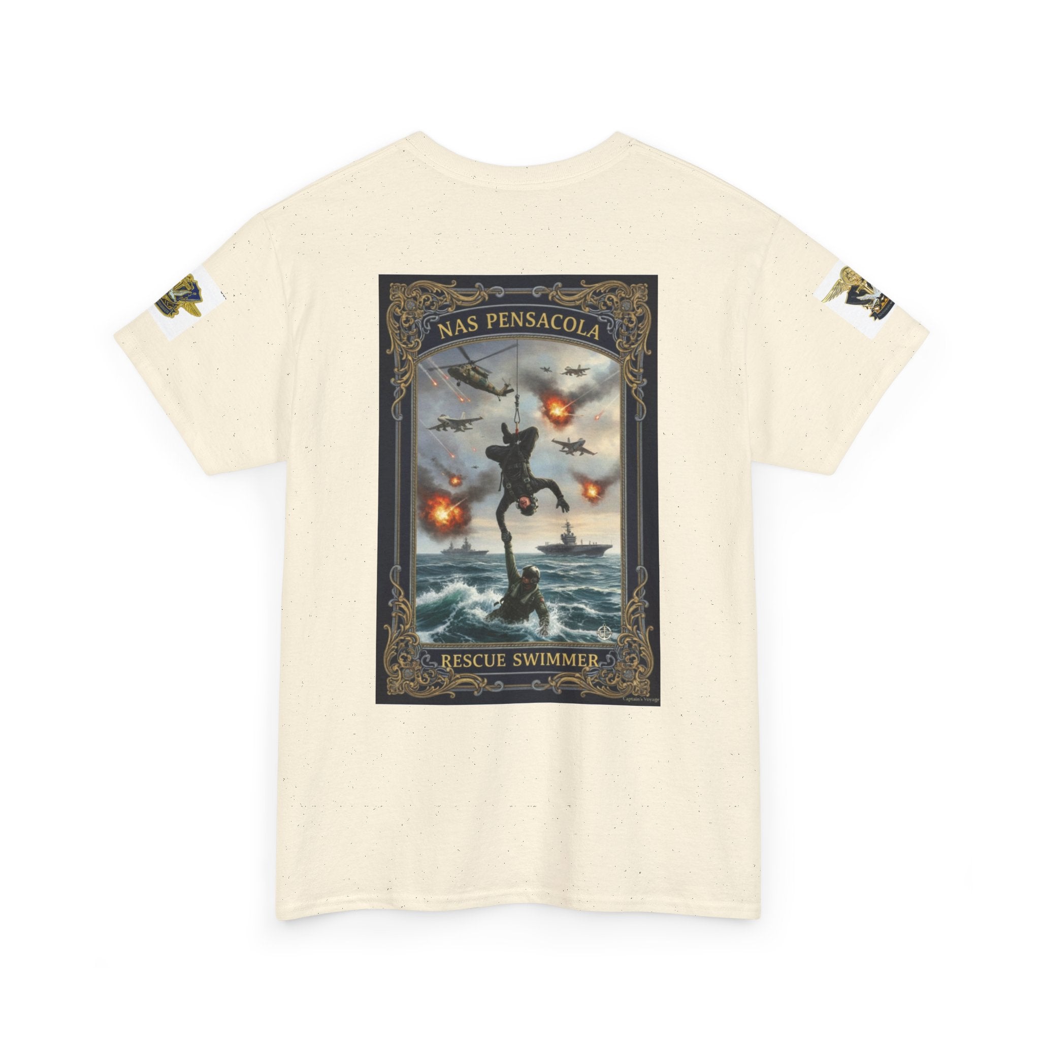 Navy Riders Club Graphic Tee — Vintage Naval Rescue Poster Shirt