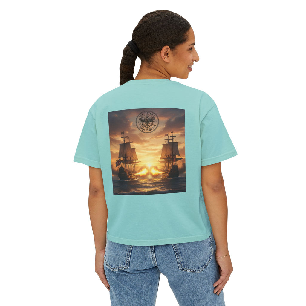 Boxy Tee — Captains Voyage Vintage Motorcycle & Sailing Graphic