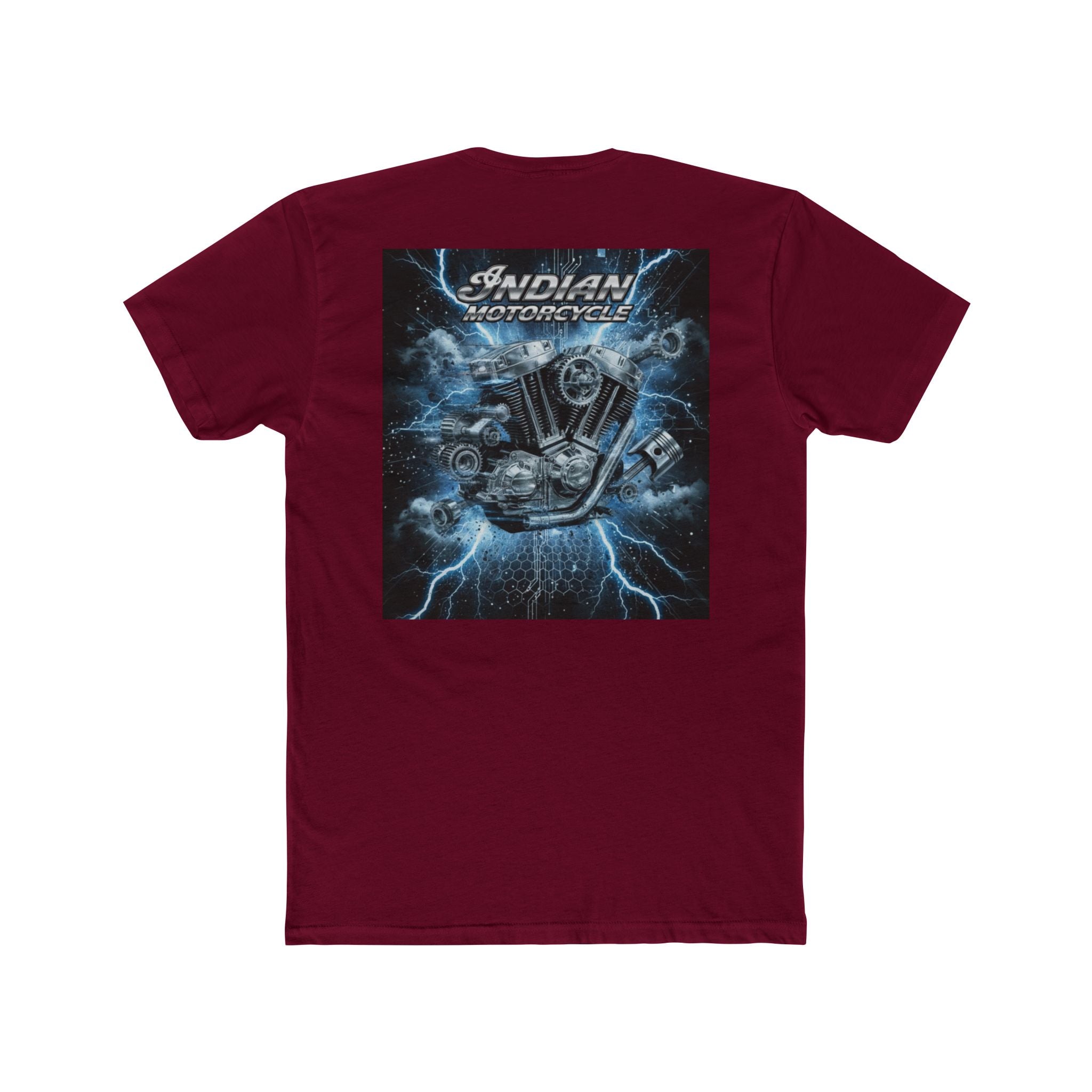 Indian Motorcycle Lightning Engine Tee — Vintage Biker Graphic T-Shirt