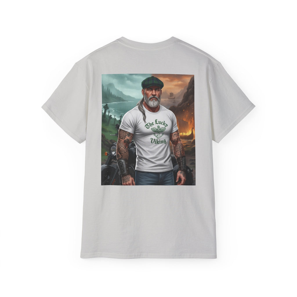 Irish Crest & 'One Lucky Viking' T-Shirt — Celtic Coat of Arms Tee