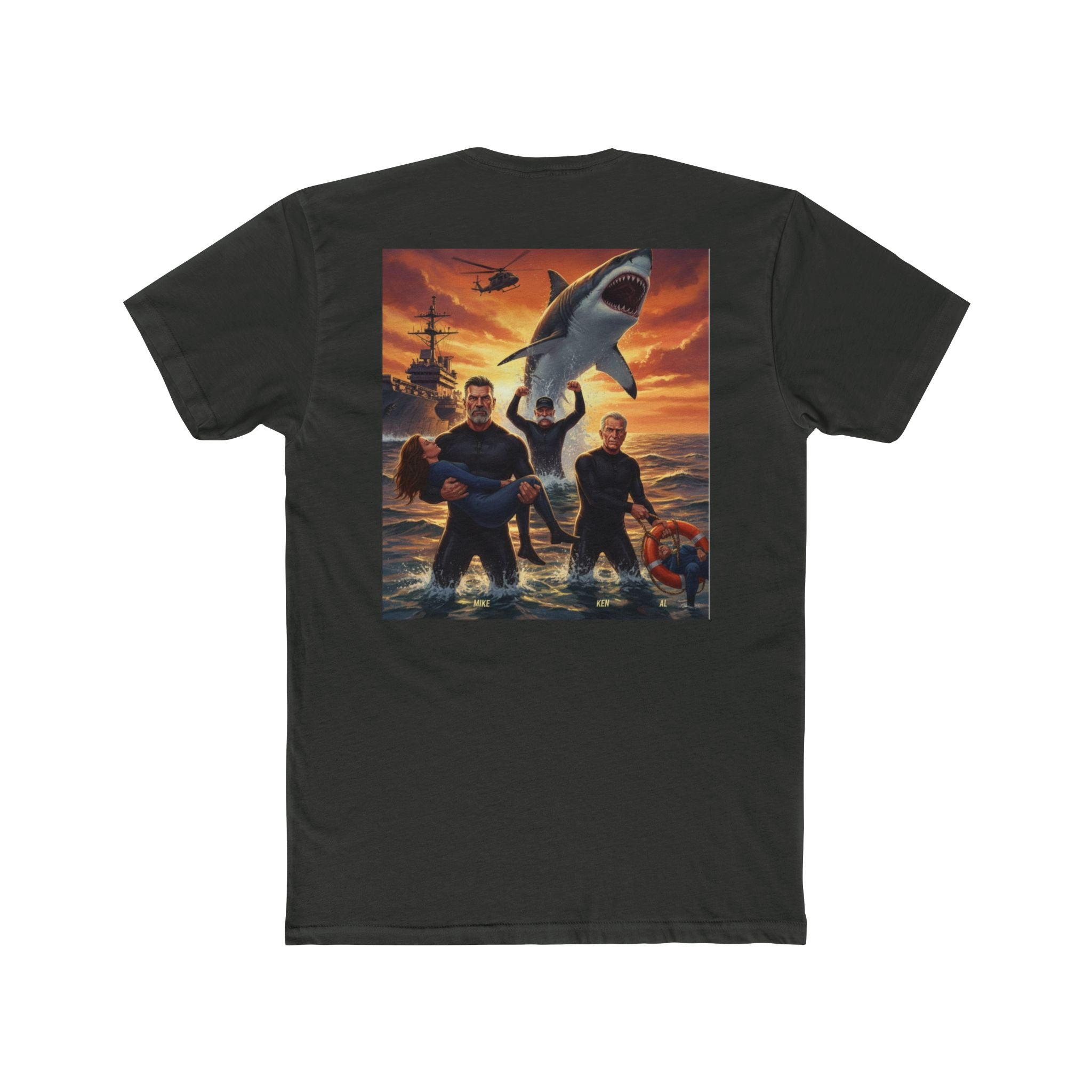Shark Attack Movie Poster T-Shirt — Retro Action Film Tee (Mike Ken Al)