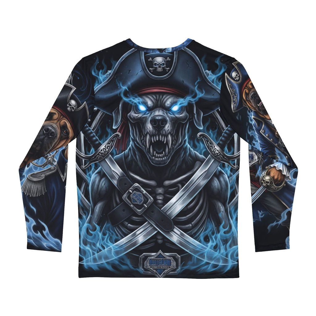 Pirate Skull Long Sleeve Shirt – Blue Ghost Biker AOP