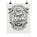 Two Finger Salutes Poster — Vintage Nautical Skull Voyage Wall Art