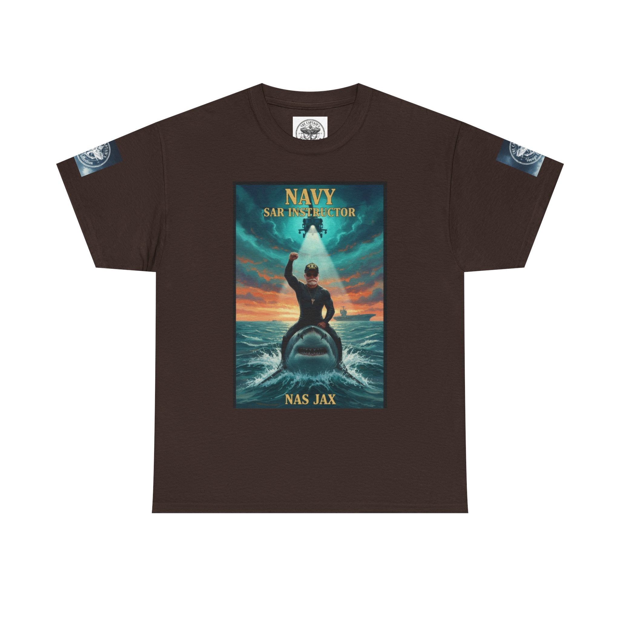 Navy Search & Rescue Graphic Tee — SAR Helicopter Rescue Scene