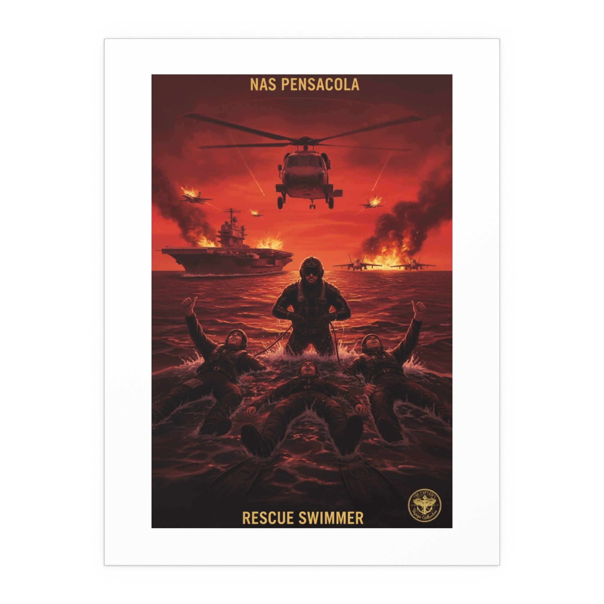 Rescue Swimmer Silk Poster — NAS Pensacola Military Print