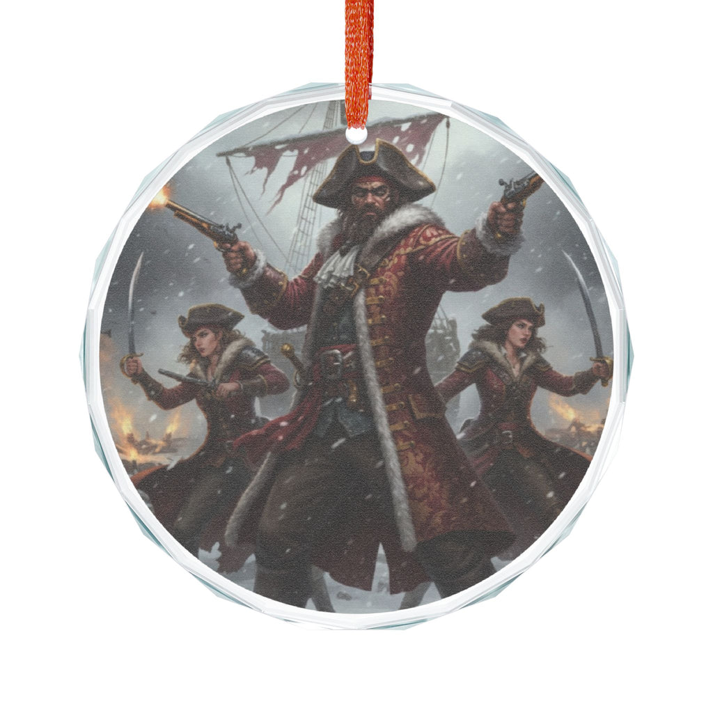 Pirate Captain Heart Crystal Ornament — Nautical Holiday Decor for Sea Adventure Fans