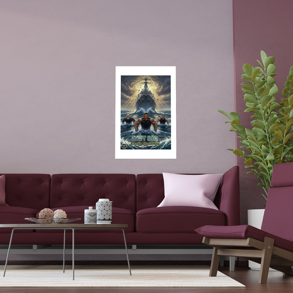 Navy SEALs Silk Poster — 'Nothing Is Impossible' Military Wall Art (Indoor/Outdoor)