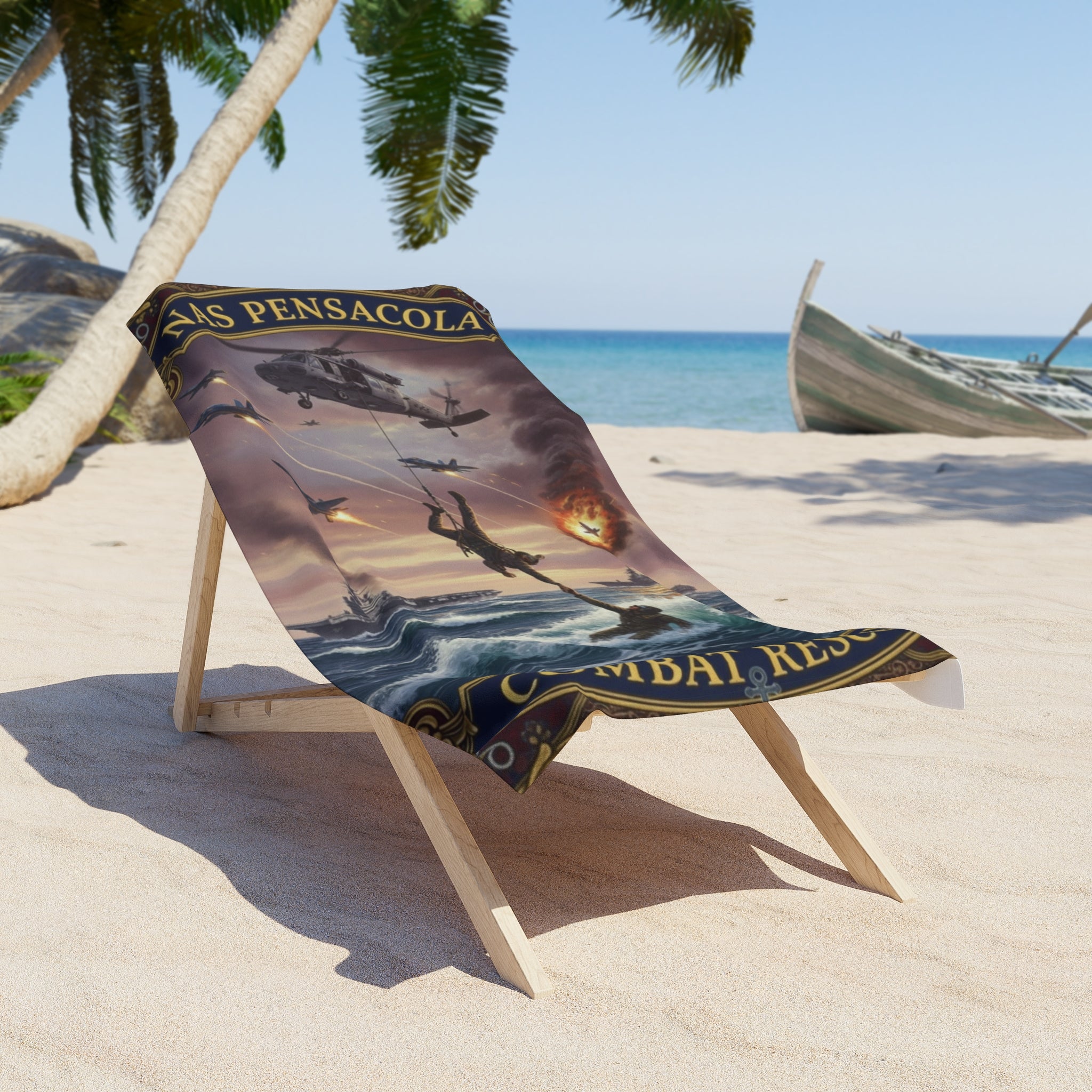 Combat Rescue Beach Towel — NAS Pensacola Military Rescue Scene