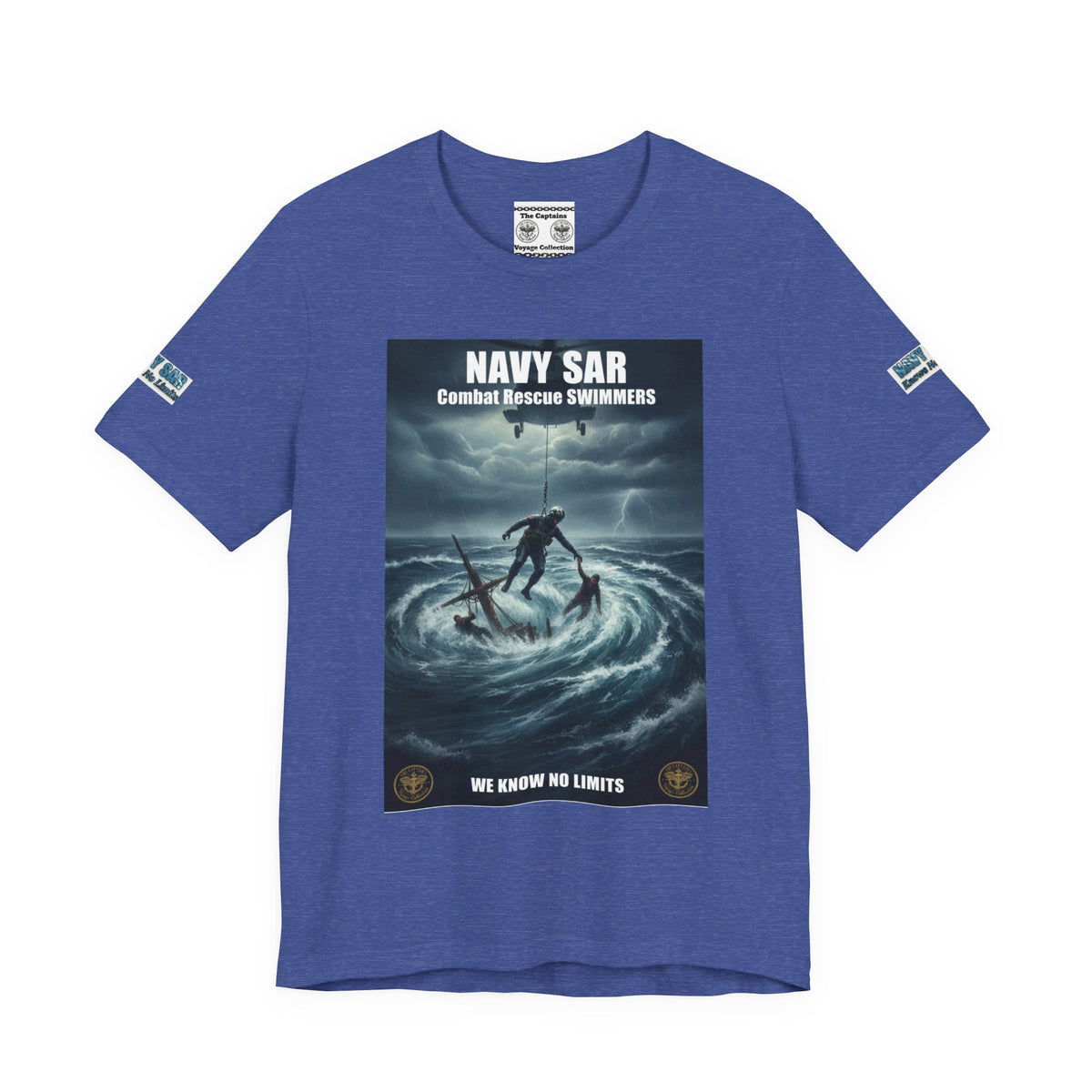 Navy SAR Combat Rescue Swimmers T-Shirt — "We Know No Limits"