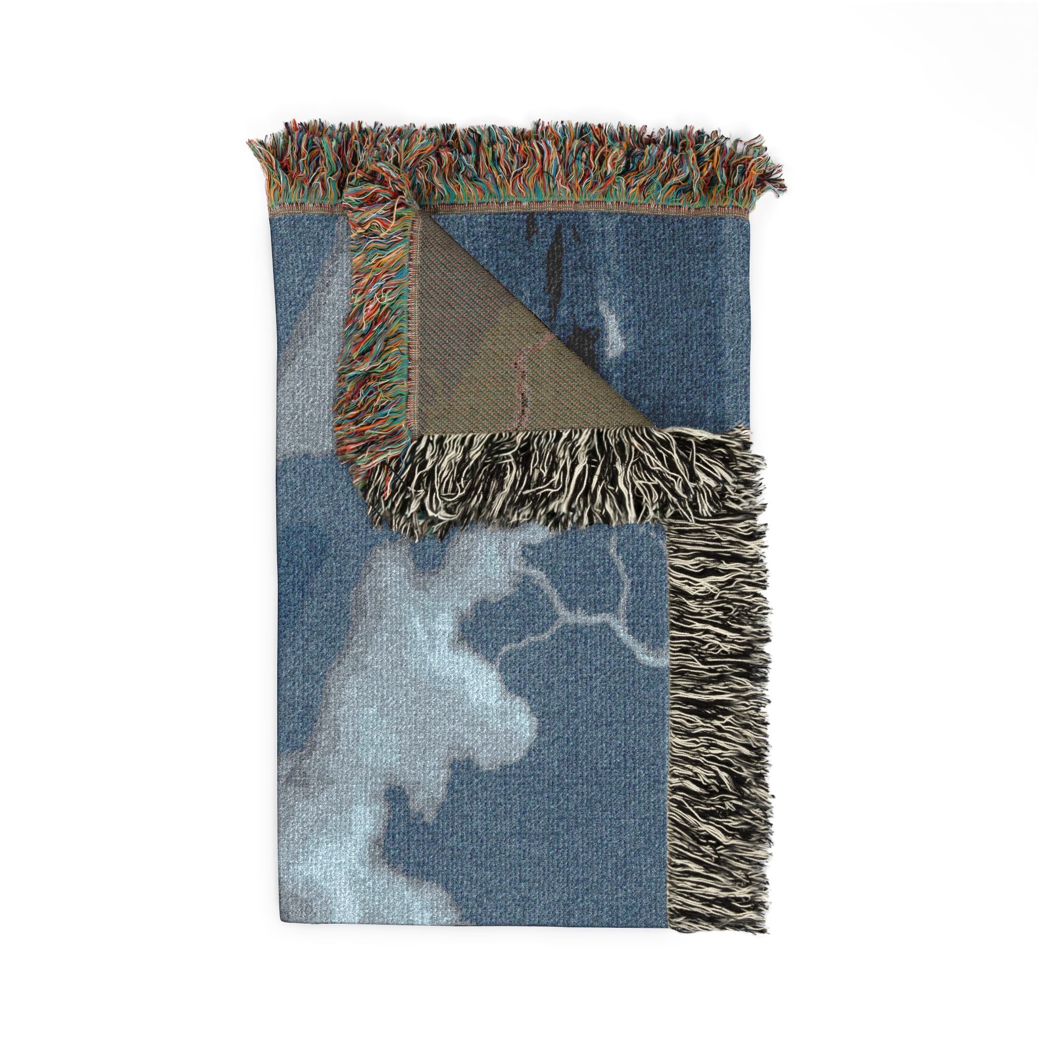 Ocean Night Woven Blanket — Nautical Ship Throw