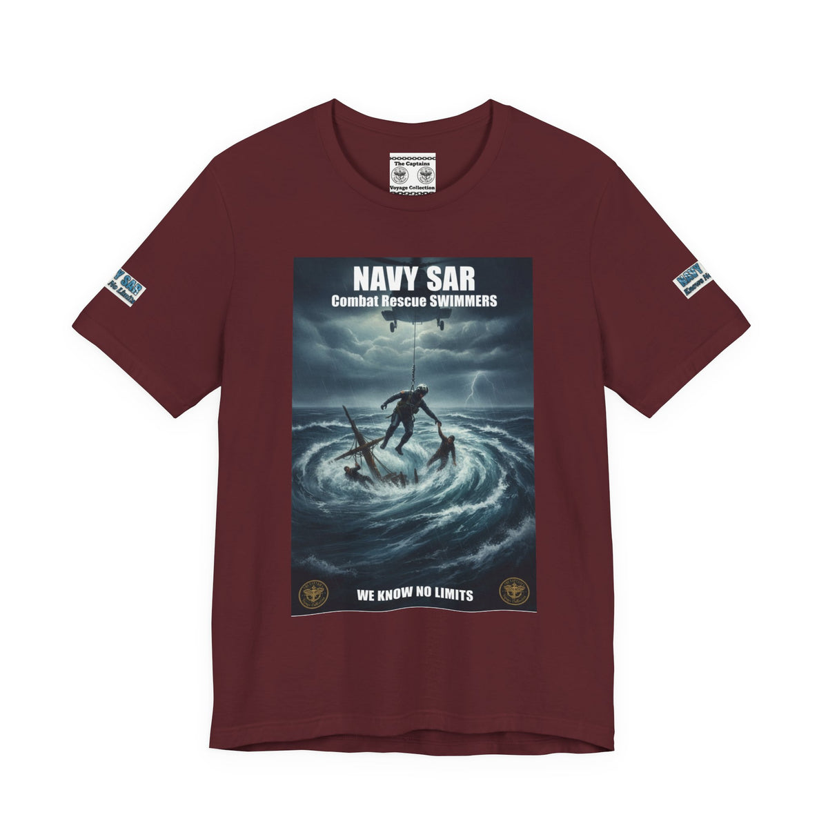 Navy SAR Combat Rescue Swimmers T-Shirt — "We Know No Limits"