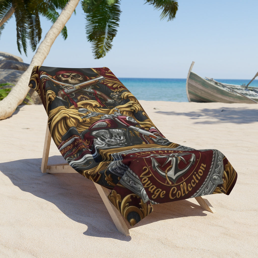 Pirate Captain Vintage Emblem Beach Towel