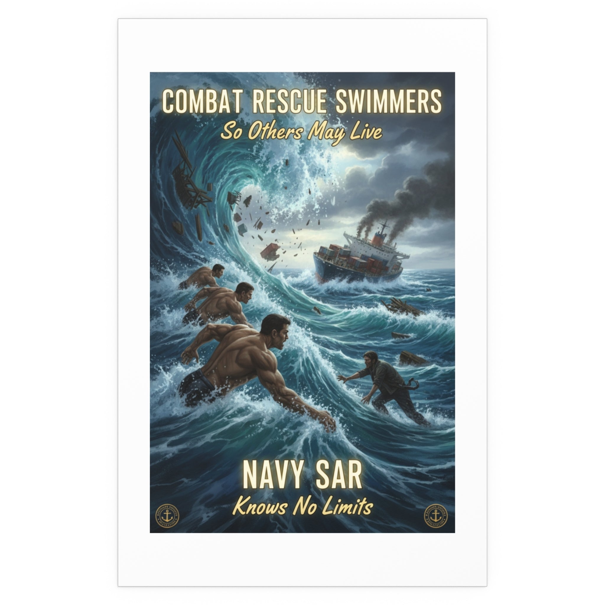 Combat Rescue Swimmers Navy SAR Silk Poster — "So Others May Live"