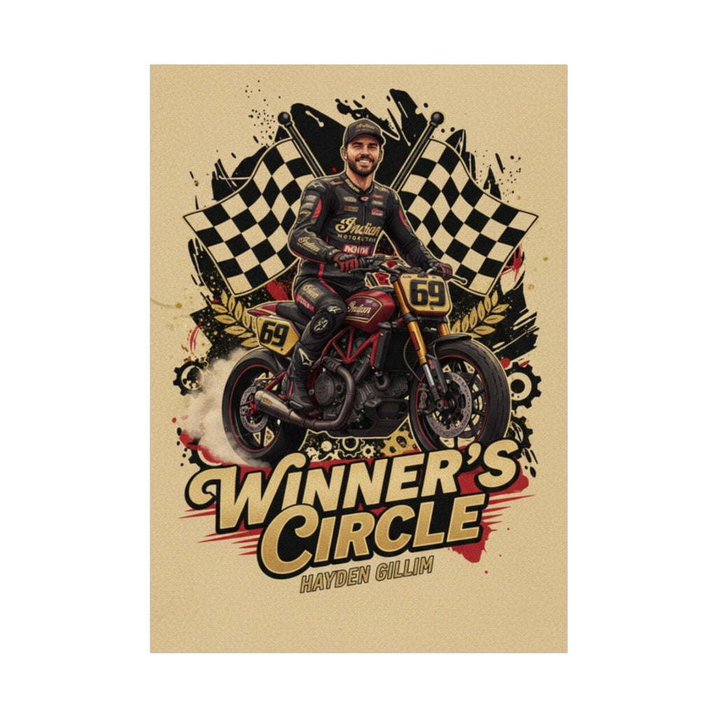 Winner's Circle Motorcycle Poster — Vintage Racing Fine Art Print