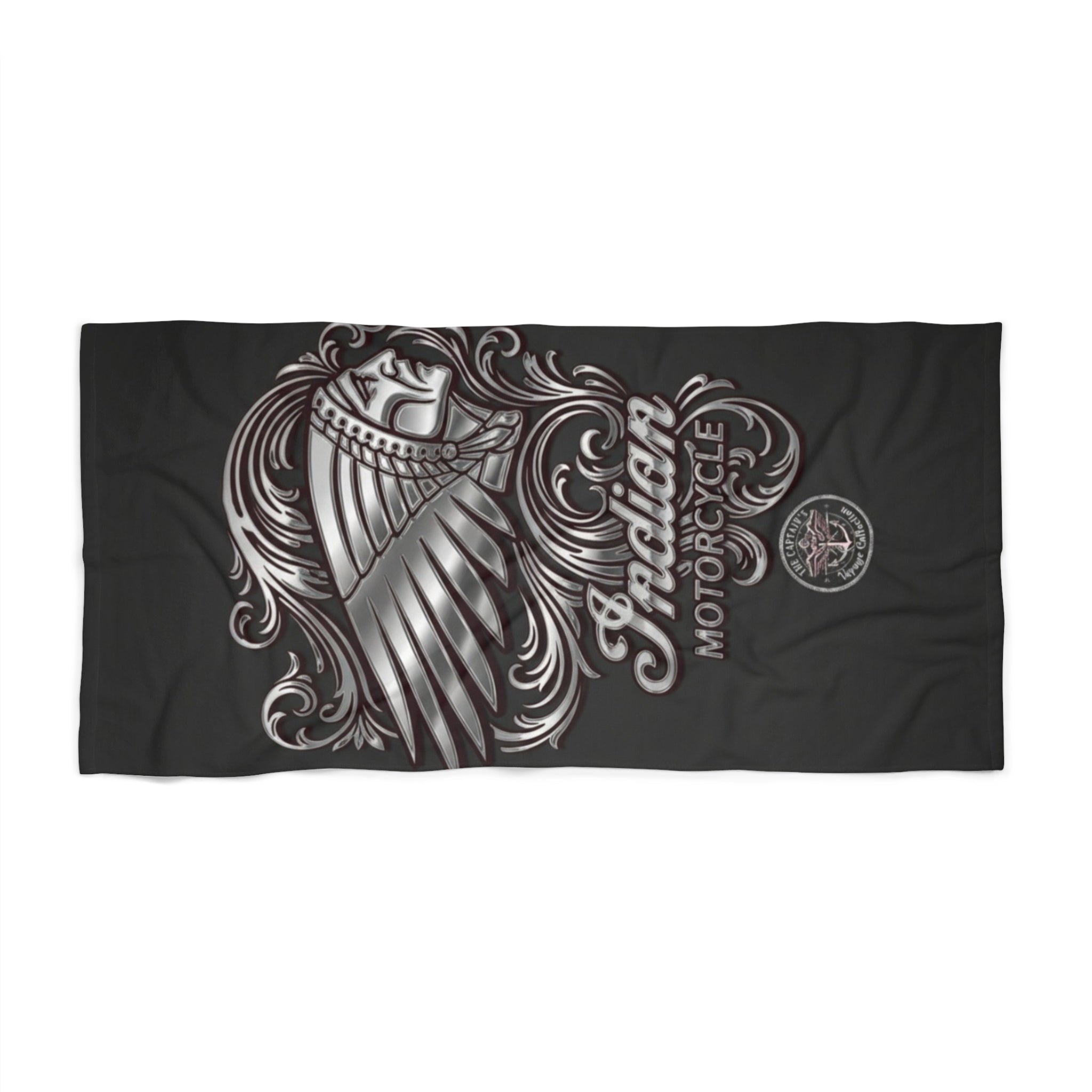 Indian Motorcycle Vintage Native Chief Beach Towel