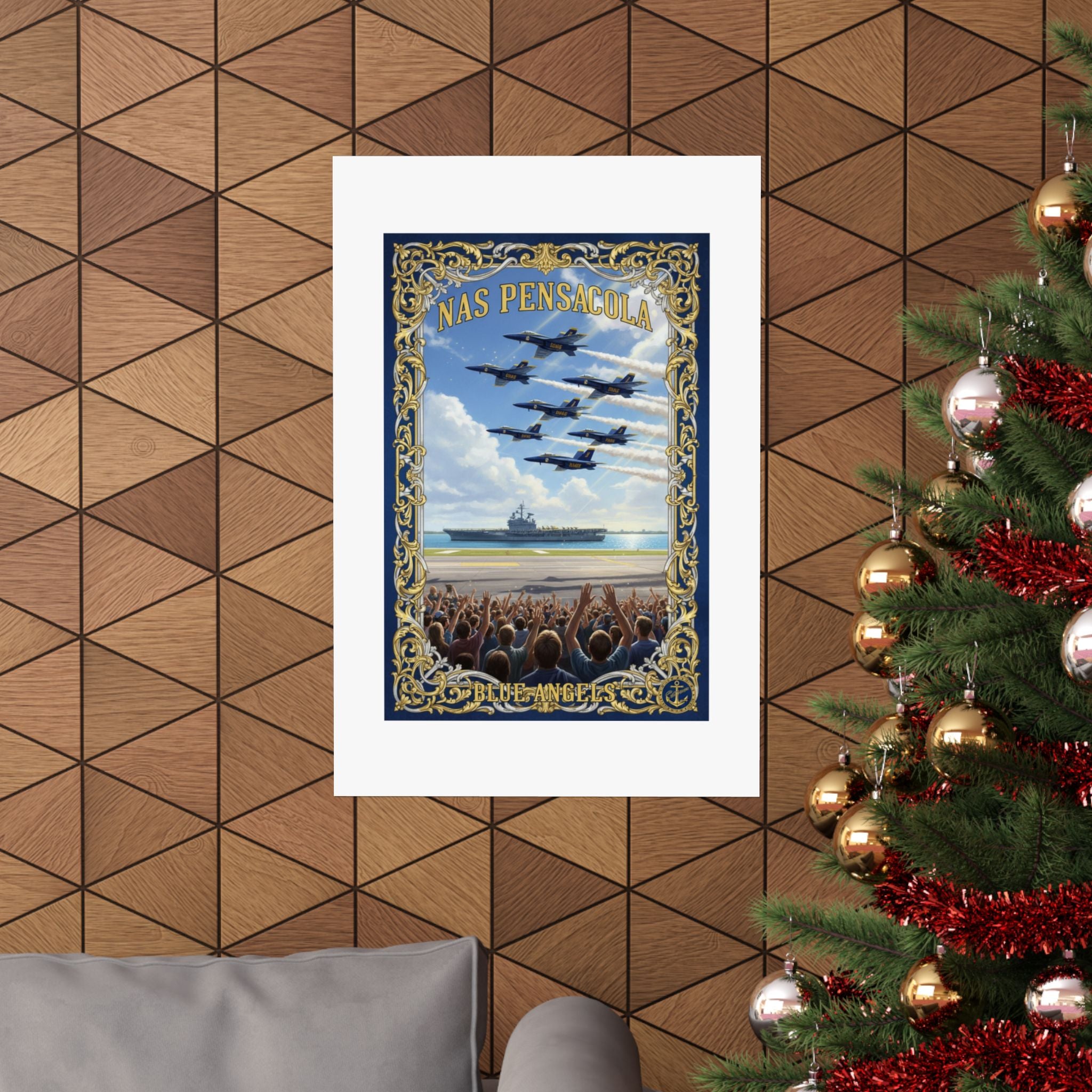 NAS Pensacola Blue Angels Vintage Airshow Poster - Matte Vertical Print
