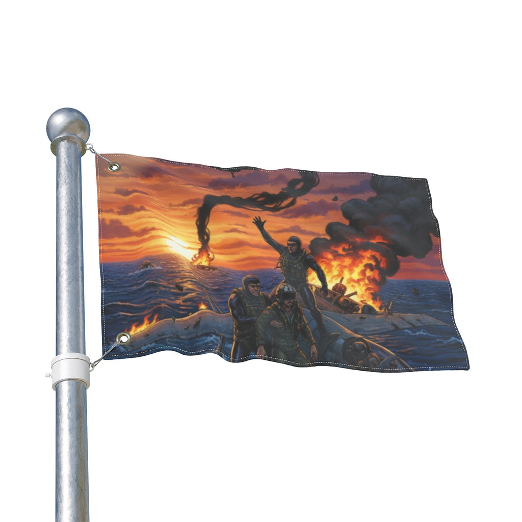 Double-Sided Nautical Rescue Flag — Navy SAR Search & Rescue Scene