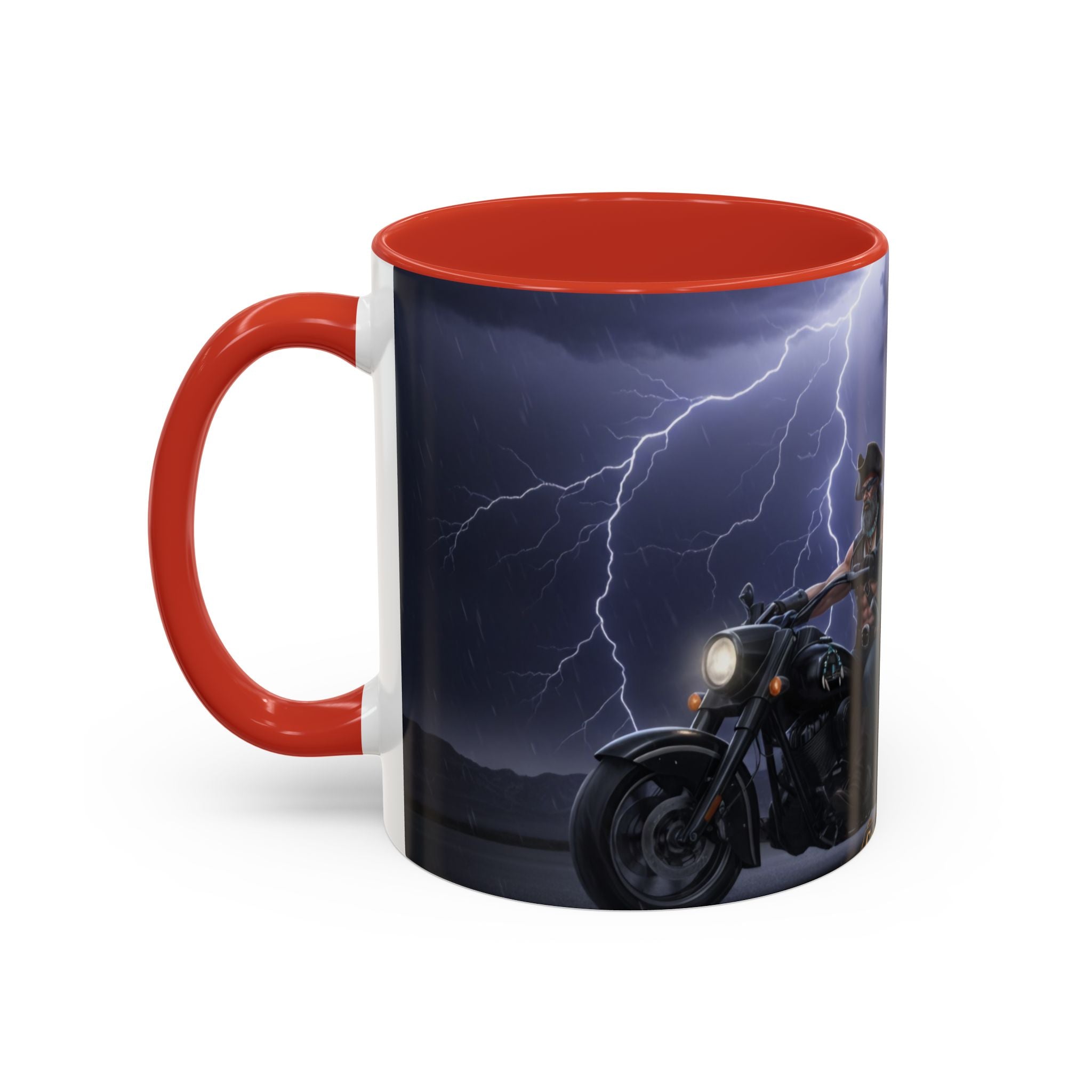 Western Ghost Riders Coffee Mug — Phantom Cowboy & Horse Lightning Accent Mug (11/15oz)
