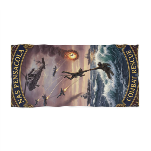 Combat Rescue Beach Towel — NAS Pensacola Military Rescue Scene