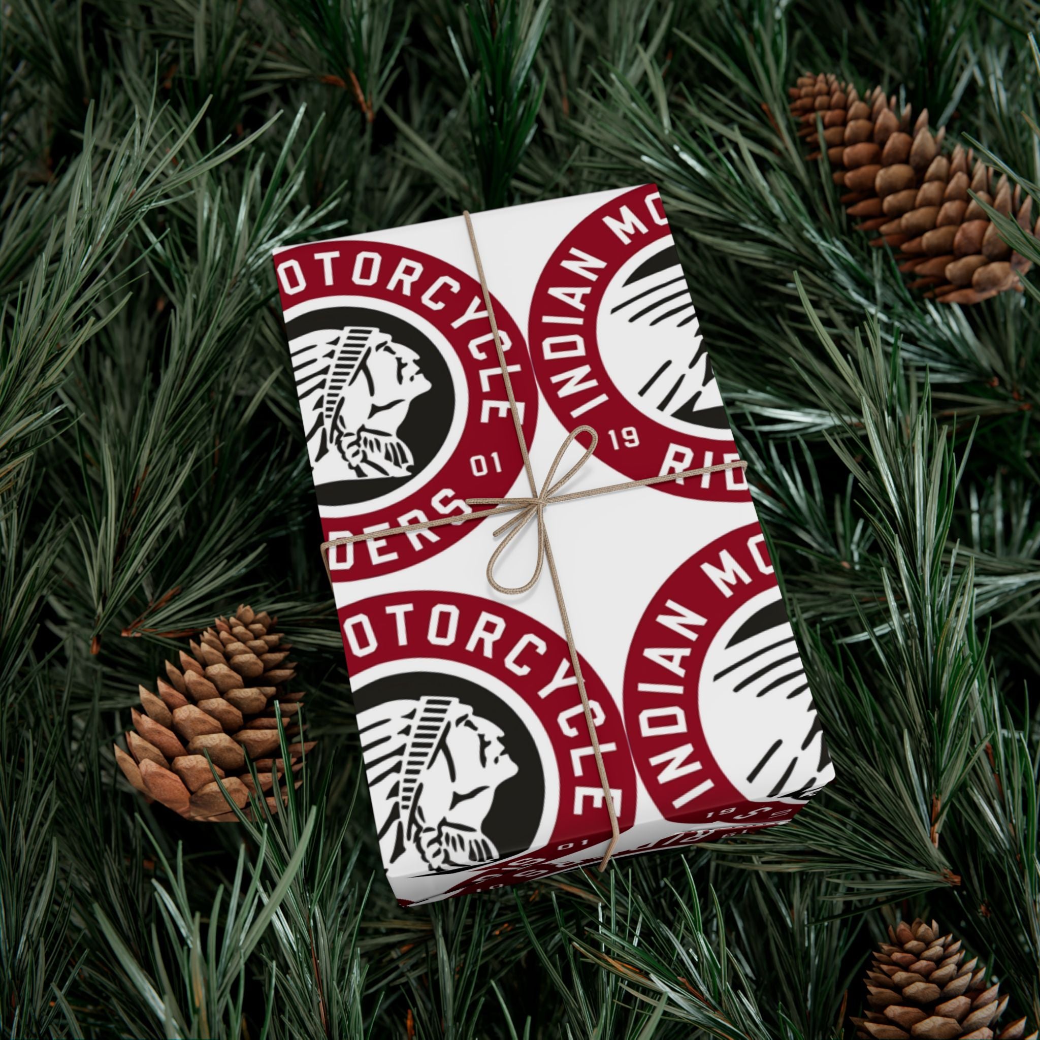 Gift Wrap Paper — Vintage Motorcycle Riders Logo Wrapping Paper