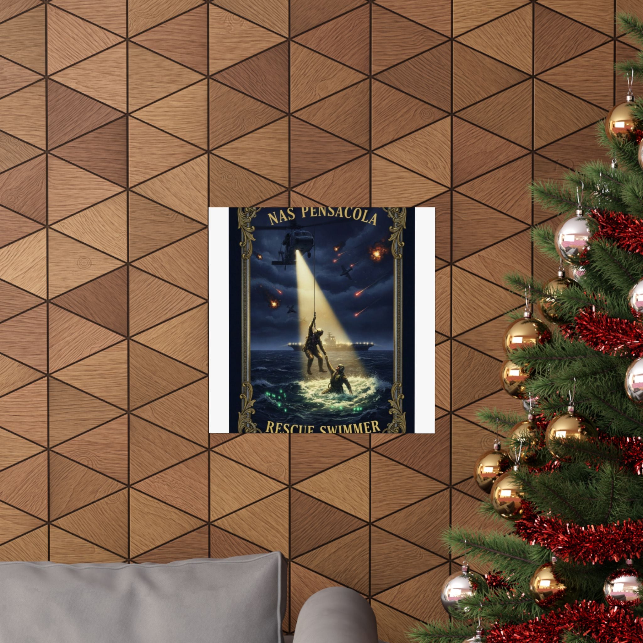 Rescue Swimmer Poster — NAS Pensacola Matte Vertical Wall Art