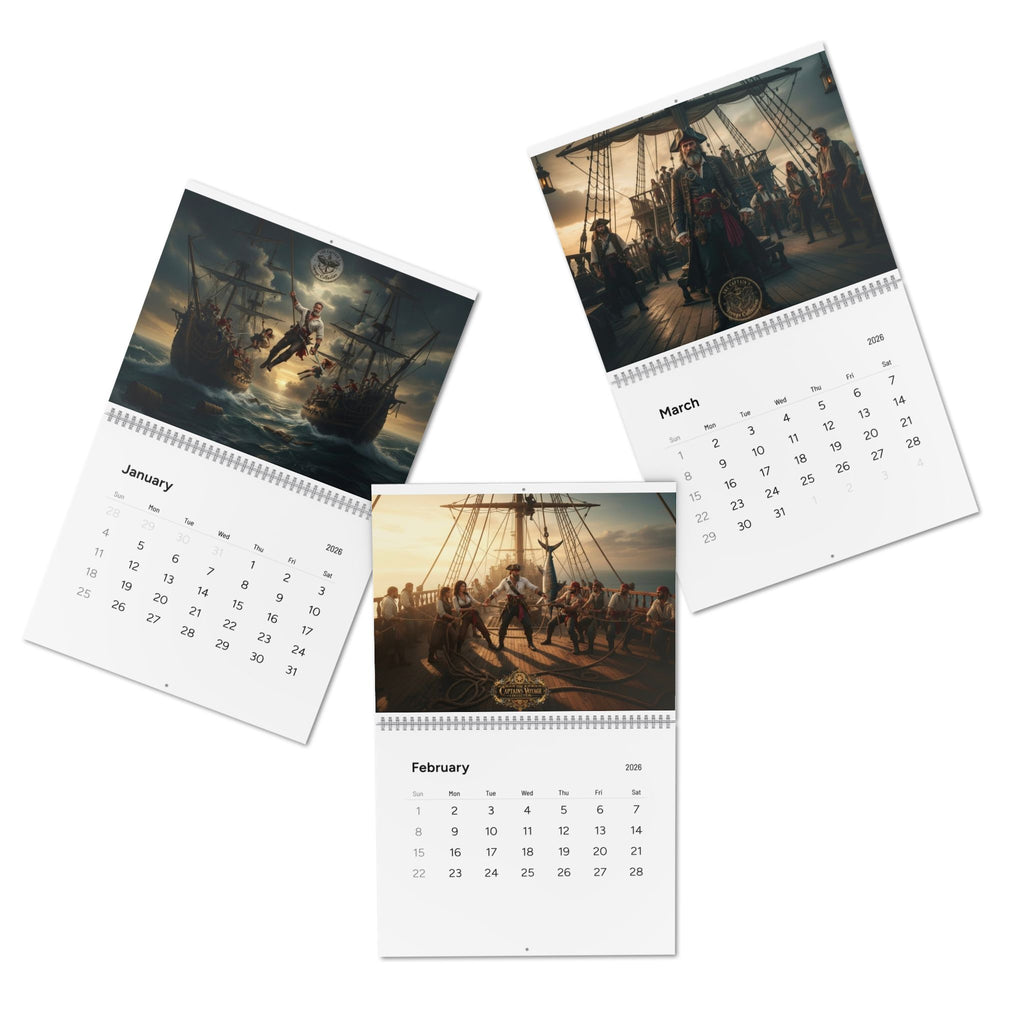Pirate Adventure 2026 Wall Calendar — Vintage Sailing & Swashbucklers