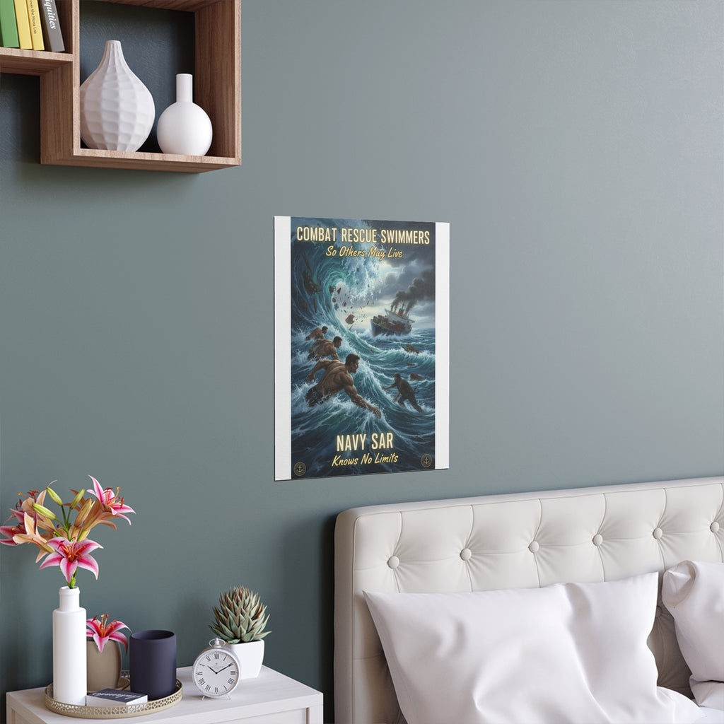 Combat Rescue Swimmers Navy SAR Silk Poster — "So Others May Live"