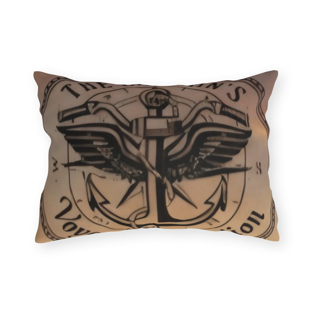Pirate Captain Outdoor Pillow — Nautical Anchor "The Captain's Voyage Collection" Garden Cushion