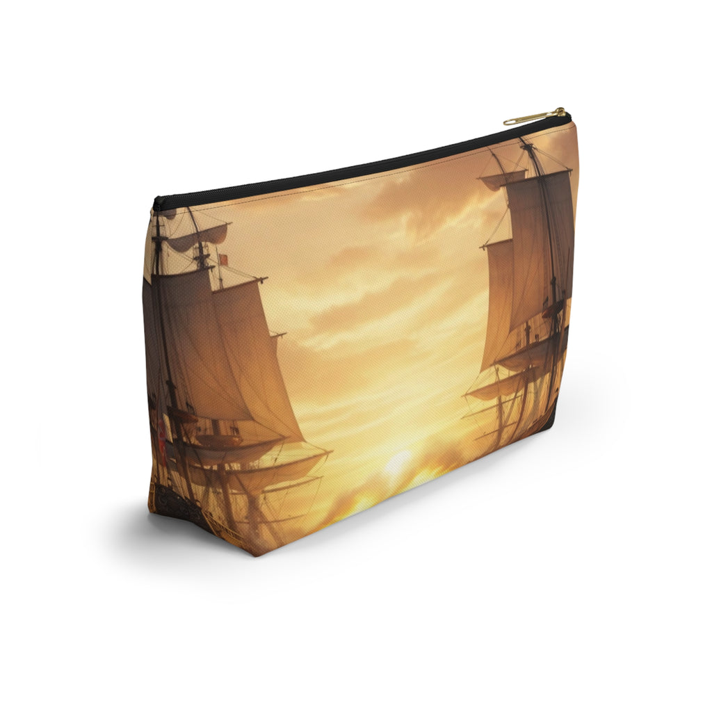 Vintage Naval Battle Accessory Pouch — Sunset Warship Makeup Bag
