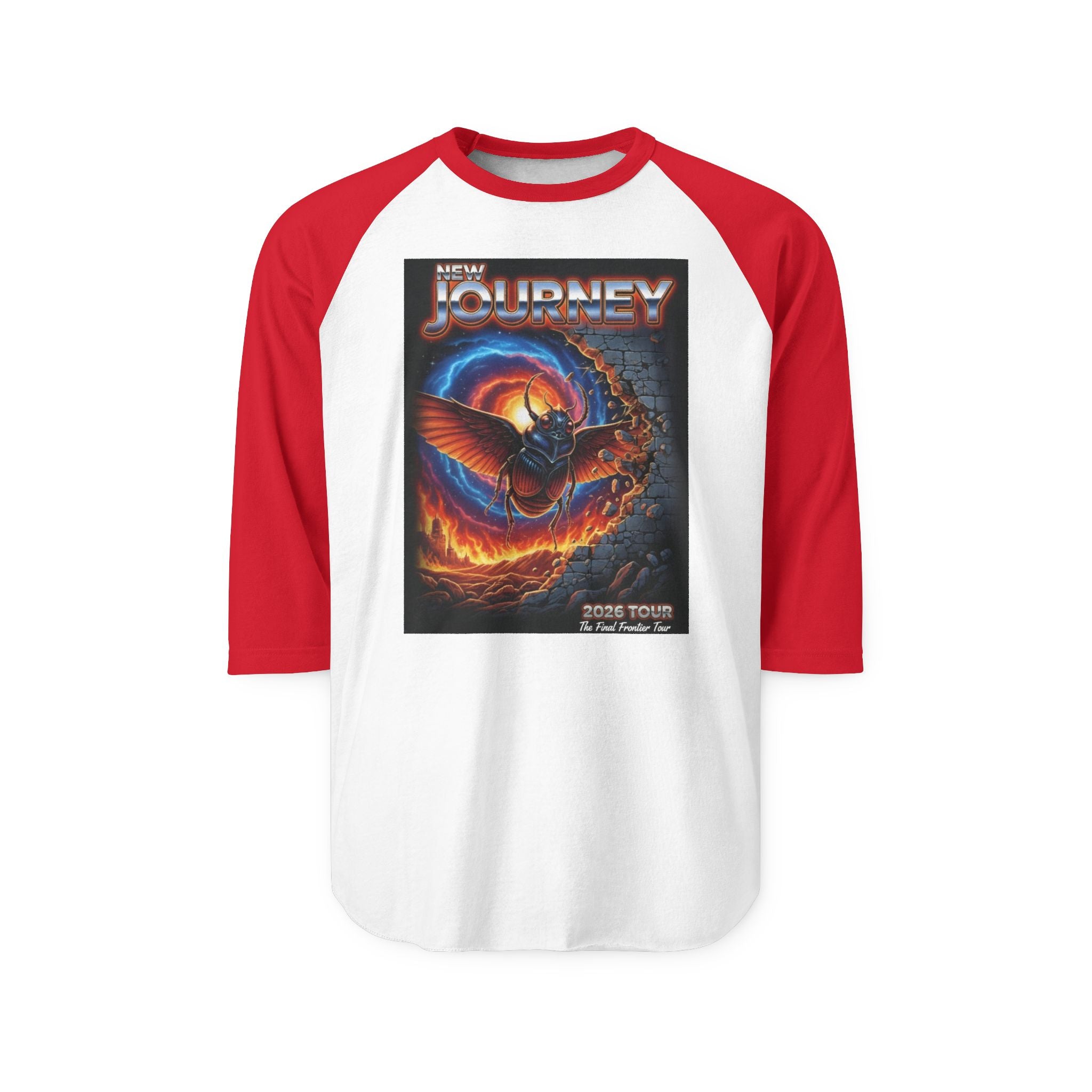 Journey Rock Band Raglan Shirt — Vintage Tour Graphic 3/4 Sleeve