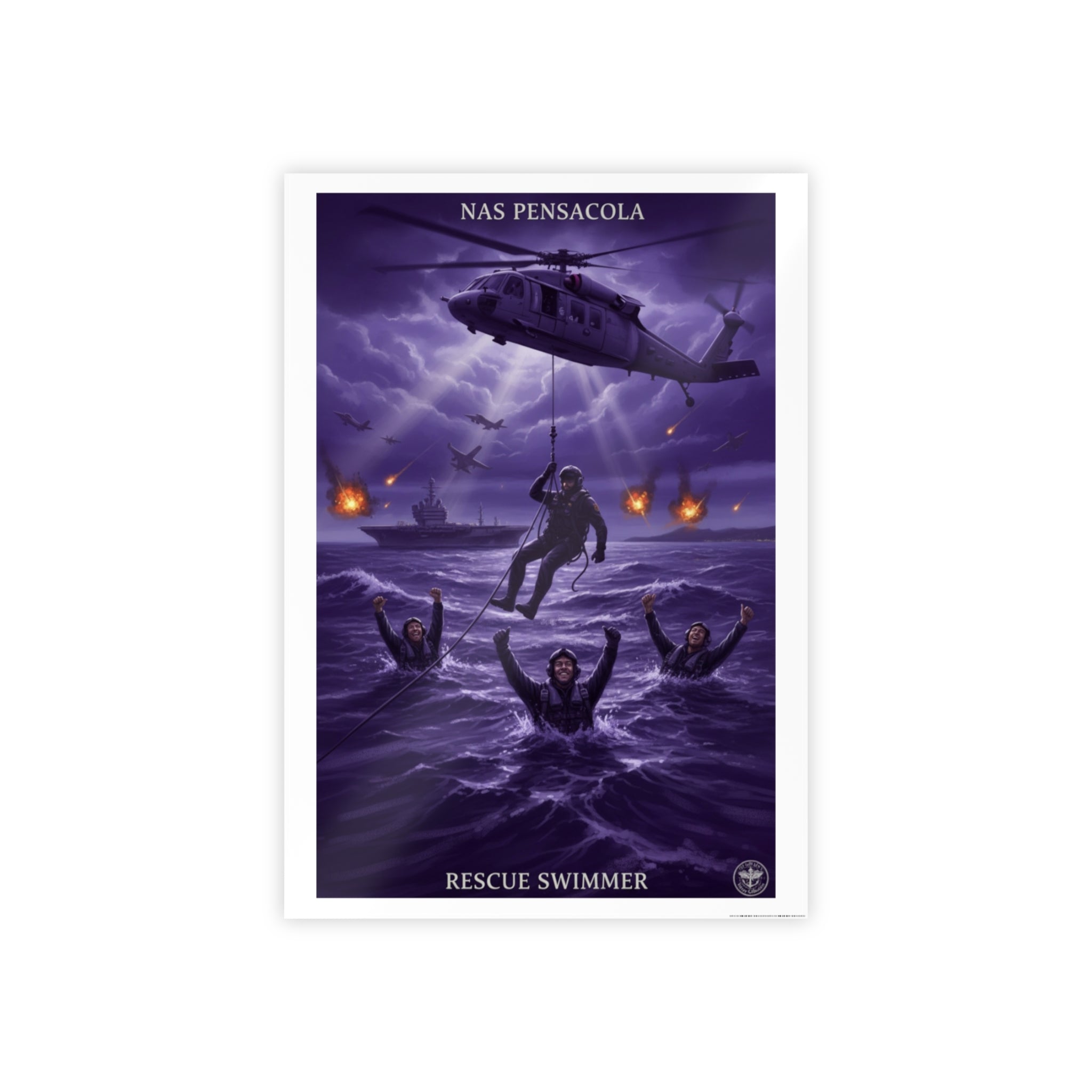 Rescue Swimmer Gloss Poster — NAS Pensacola Military Aviation Print