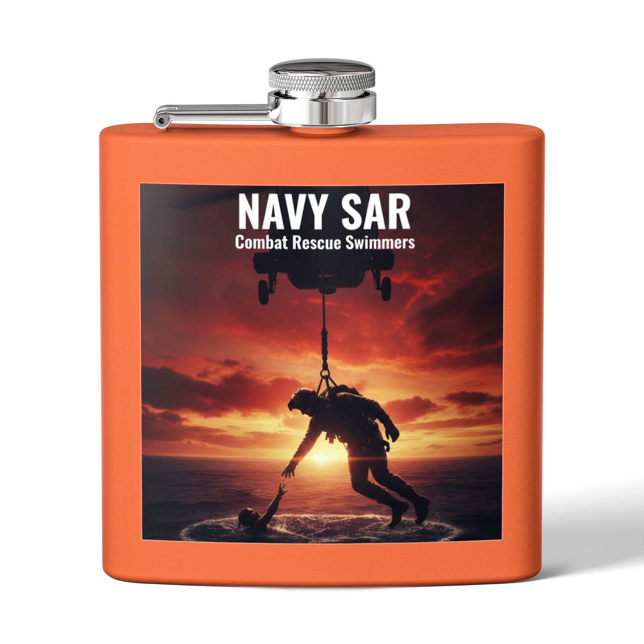 Navy SAR Combat Rescue Swimmers 6oz Stainless Steel Flask