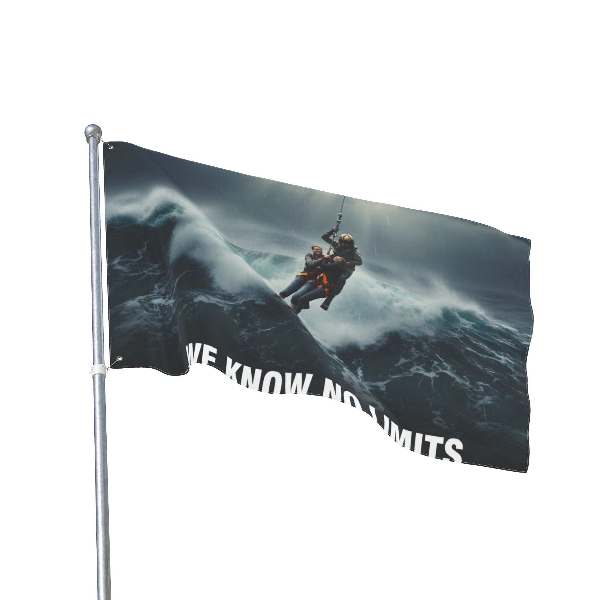 Double-Sided Flag — We Know No Limits Rescue Helicopter Design