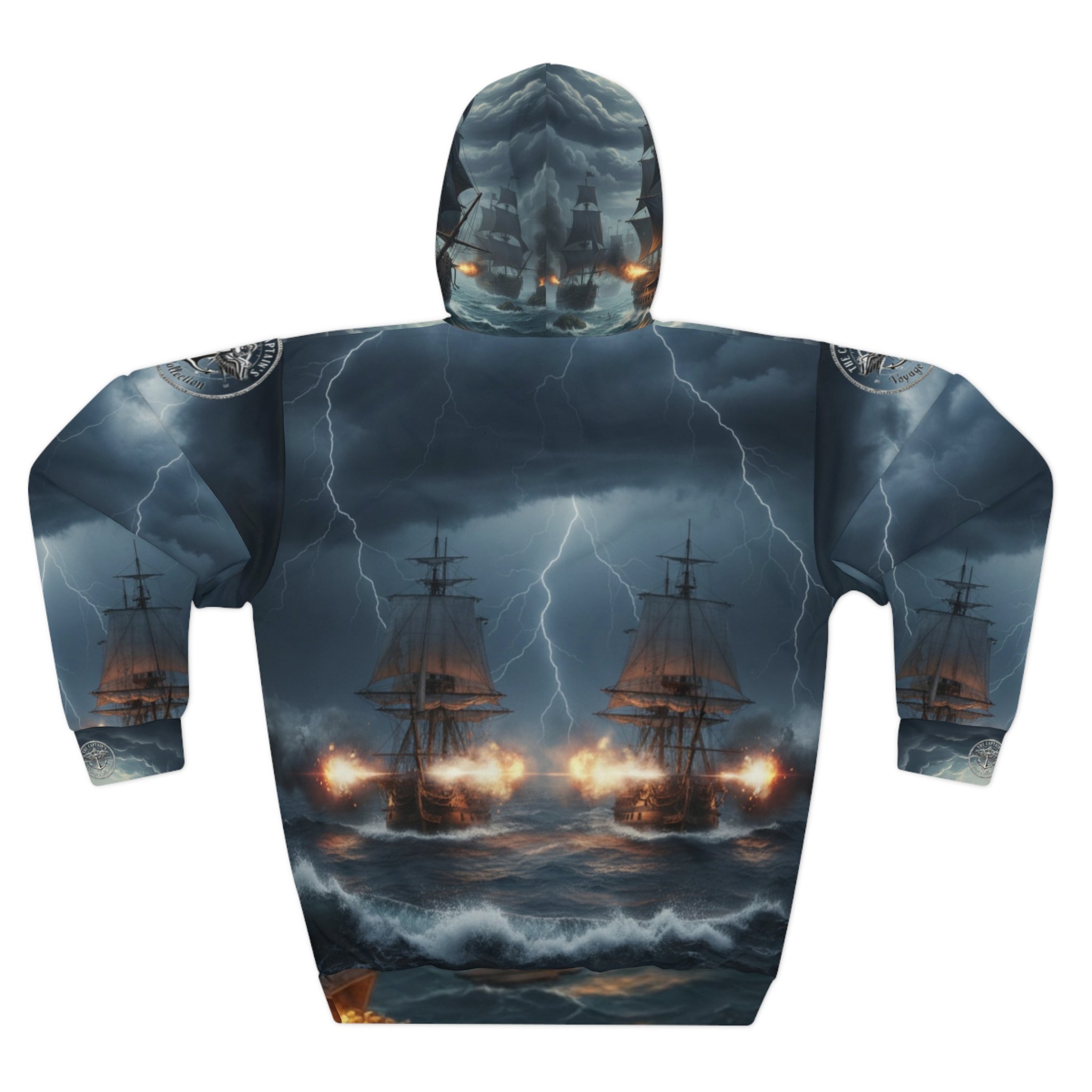 Stormy Pirate Ship Hoodie — Maritime Battle All-Over Print
