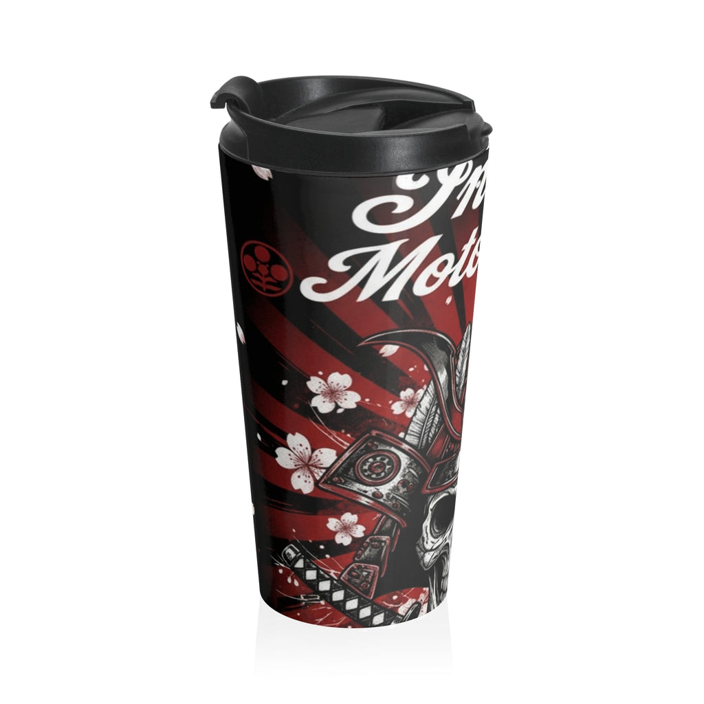 Motorcycle Skull Stainless Steel Travel Mug – Biker Helmet Design